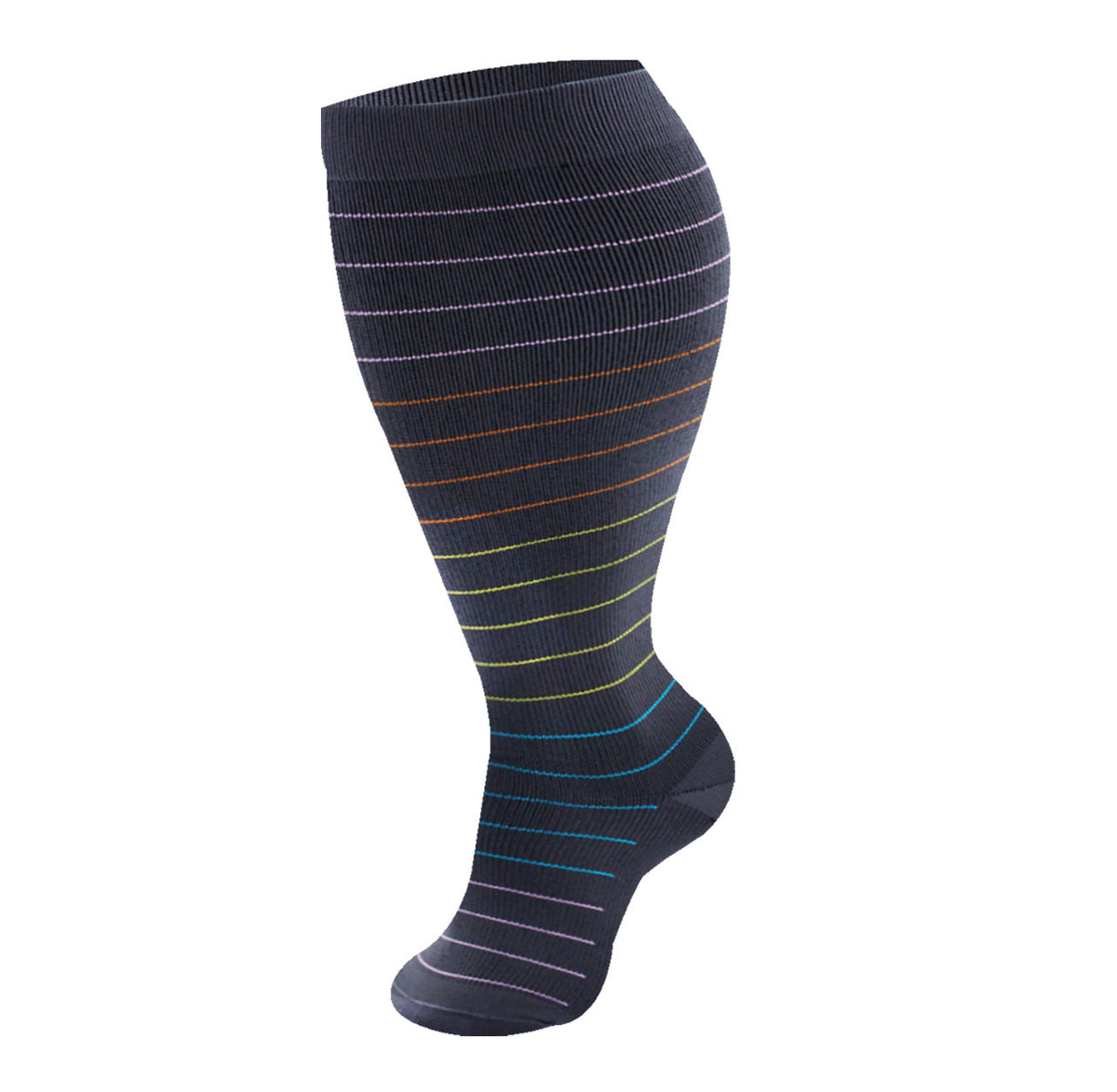 Wide-Calf Compression Socks — 2XL–4XL (Single Pair)