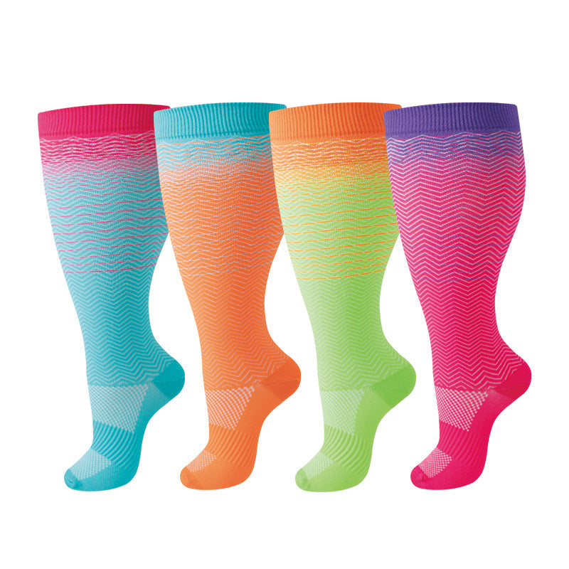 Wide-Calf Compression Socks — 2XL–4XL (Single Pair)
